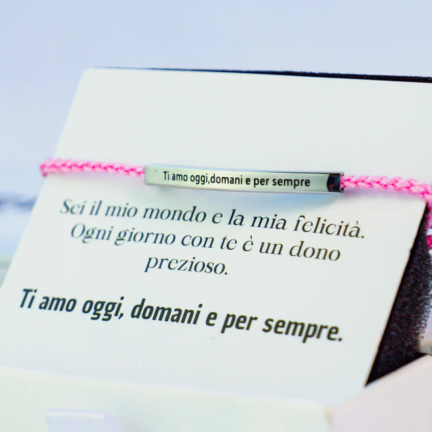 Pulsera con grabado "Te quiero hoy, mañana y siempre