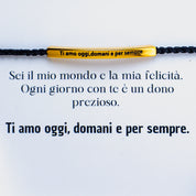 Pulsera con grabado "Te quiero hoy, mañana y siempre