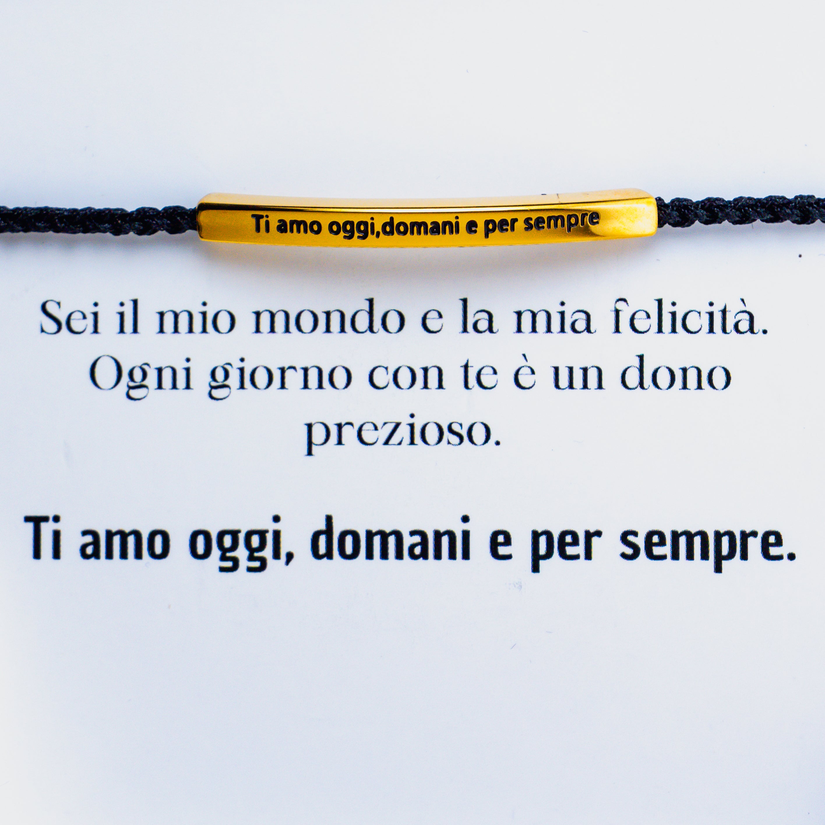 Pulsera con grabado "Te quiero hoy, mañana y siempre