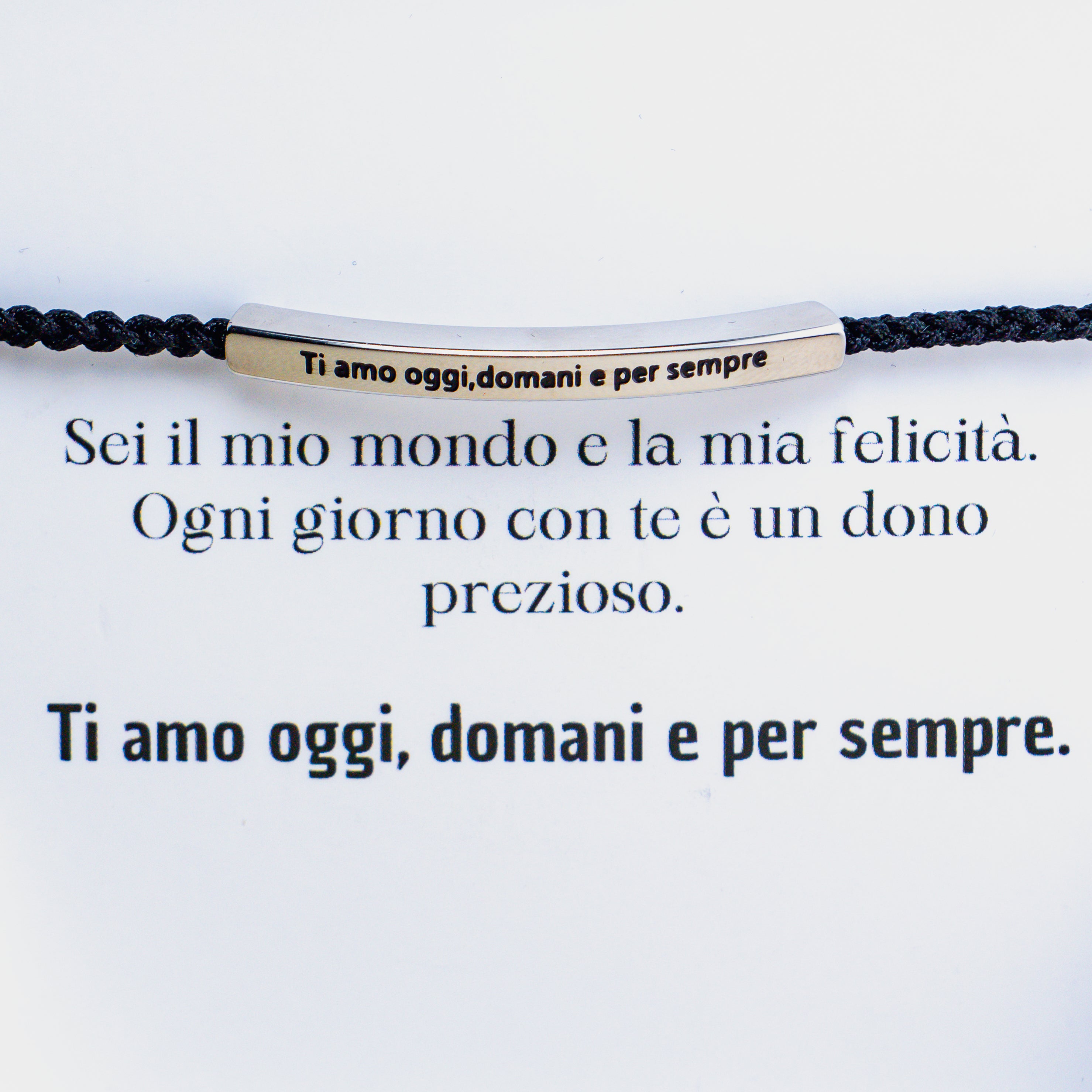 Pulsera con grabado "Te quiero hoy, mañana y siempre